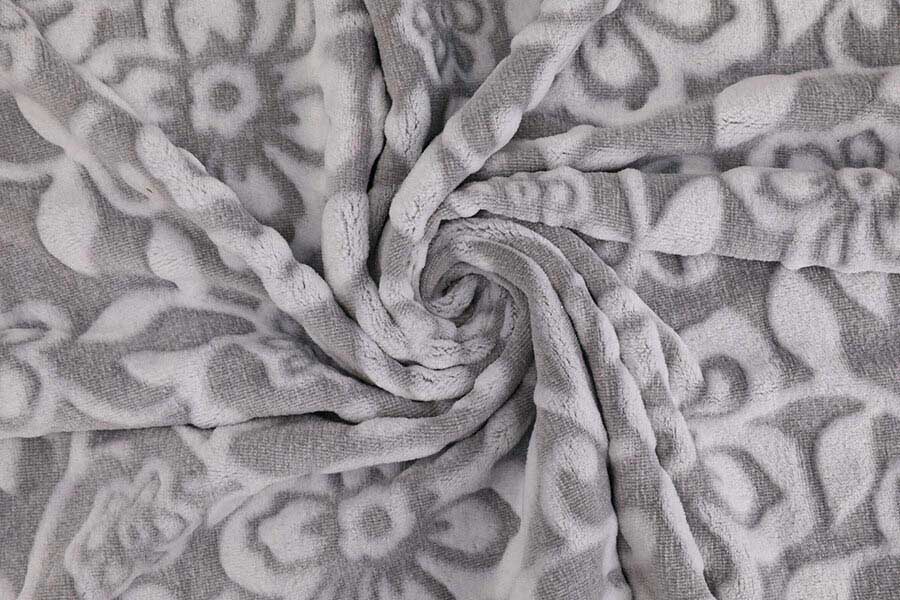 Polyester Pattern Printed Burnout Velvet Flannel Fabric For Garment 