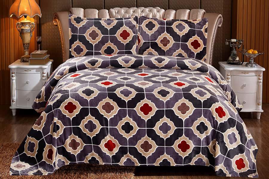 Hotel Design Patchwork Four-piece 3D Bedding Set With Two Pillow Case 