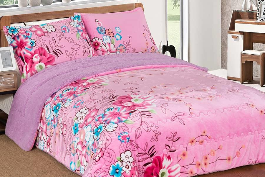 Factory wholesale children quilt cover luxury printed velvet home bedding set