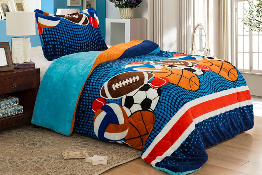 Luxury Blanket 3pc Set Reversible Printed Flannel Fleece With Soft &Warm flannel Borrego Winter Thick Blanket Set Quilting 