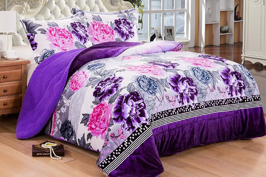 100%polyester solid wadding quilting flannel sherpa thickness quilt 