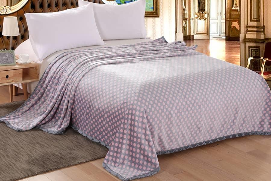Wholesales 100%polyester large size printed flannel blanket bed sheet 