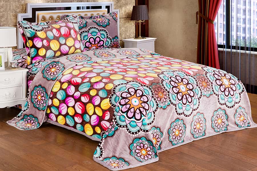 Warm Fuzzy Microfiber Flannel Printed Plaid Bed Blanket For Sofa 