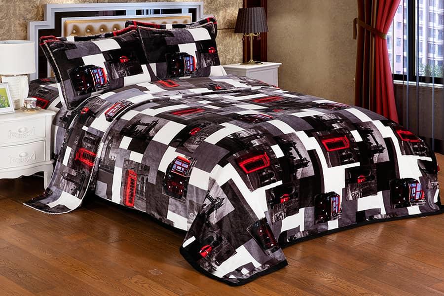 Adult Age Group and Polyester Material 100%Polyester Plaid Flannel Blanket