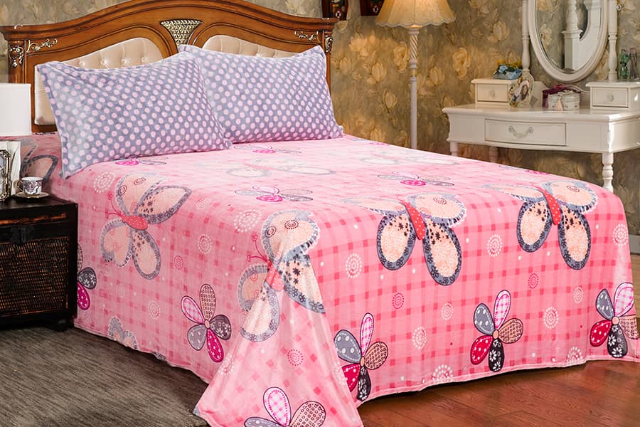 solid color animal pattern printed mink flannel fleece baby blanket for children