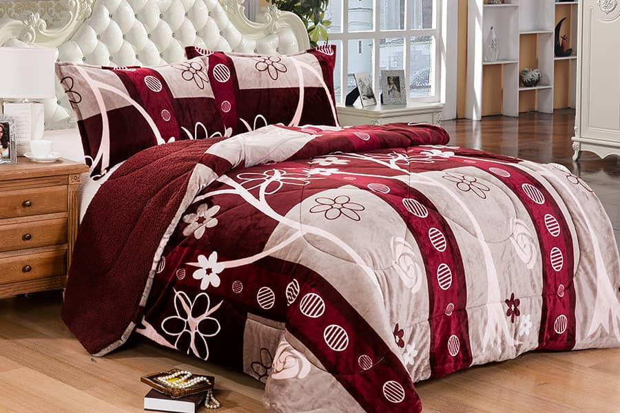 solid color dot print flannel fleece blanket with printing 