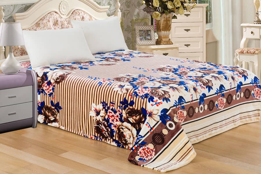 Warm Fuzzy Microfiber Flannel Printed Plaid Bed Blanket For Sofa 