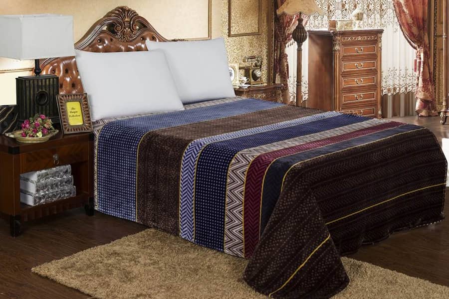 Weaving Pattern Striped Knitted Cation Polyester Baby Blanket 
