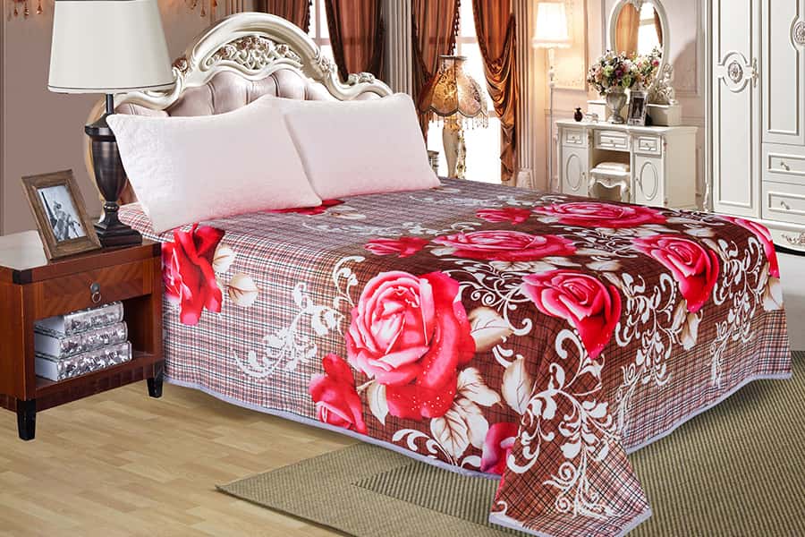 Classic Pattern Cozy Warm Custom Printed Fleece Blankets For Bedroom 