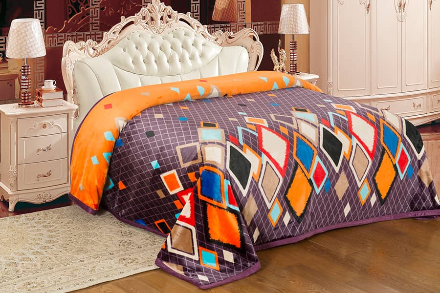 solid color dot print flannel fleece blanket with printing 